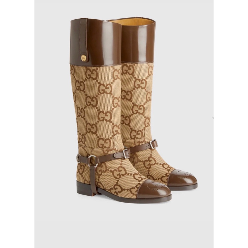 ❗️SOLD OUT ❗️Gucci Knee-high Boots With Harness Euro size 36.5/ US 6.5 Brown - Picture 17 of 17
